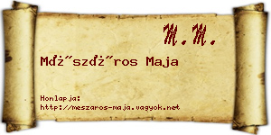 Mészáros Maja névjegykártya