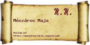 Mészáros Maja névjegykártya